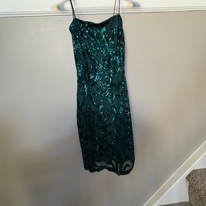 Green sequin dress